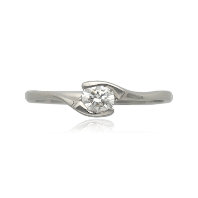 Fehér arany gyűrű 54-es méret (A1176)